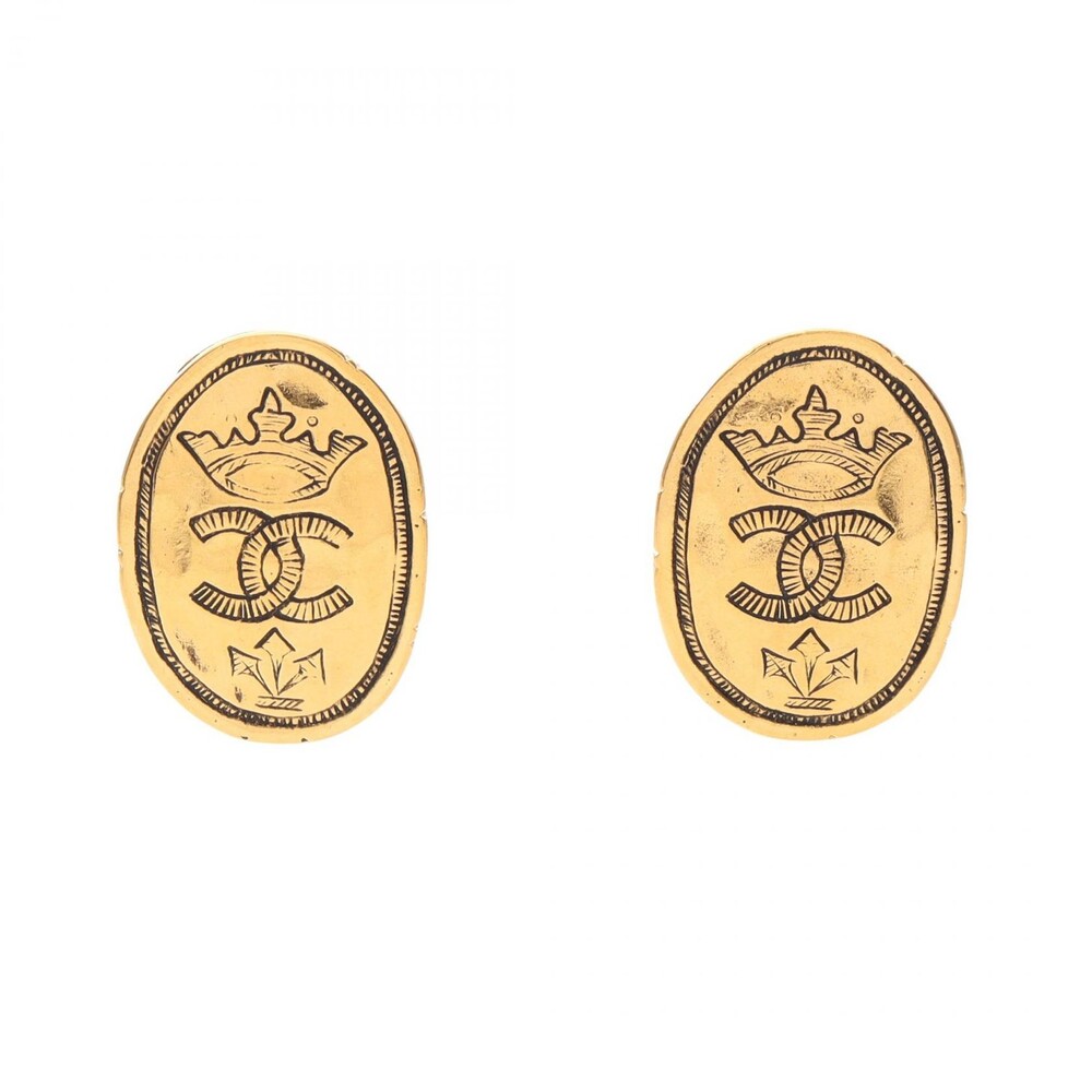 Chanel Coco Mark Earring Gold Plated #272731C55B